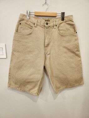 Vintage Webs Authentic Style Mens 36 Canvas Shorts Tan Deadstock Y2K New